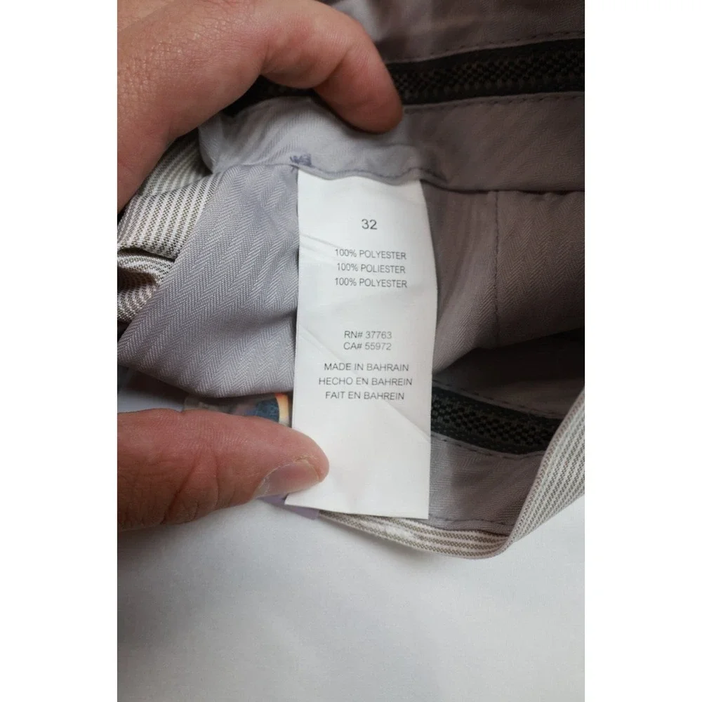 Champion Tour Mens Shorts Sz 32‎ Gray Pinstripe Flat Front Performance Wear Golf